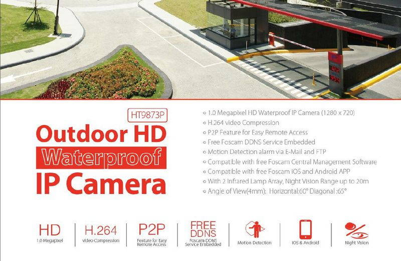 Foscam HT9873P Outdoor Night Vision 1.0MP HD Security IP Camera Motion Detection