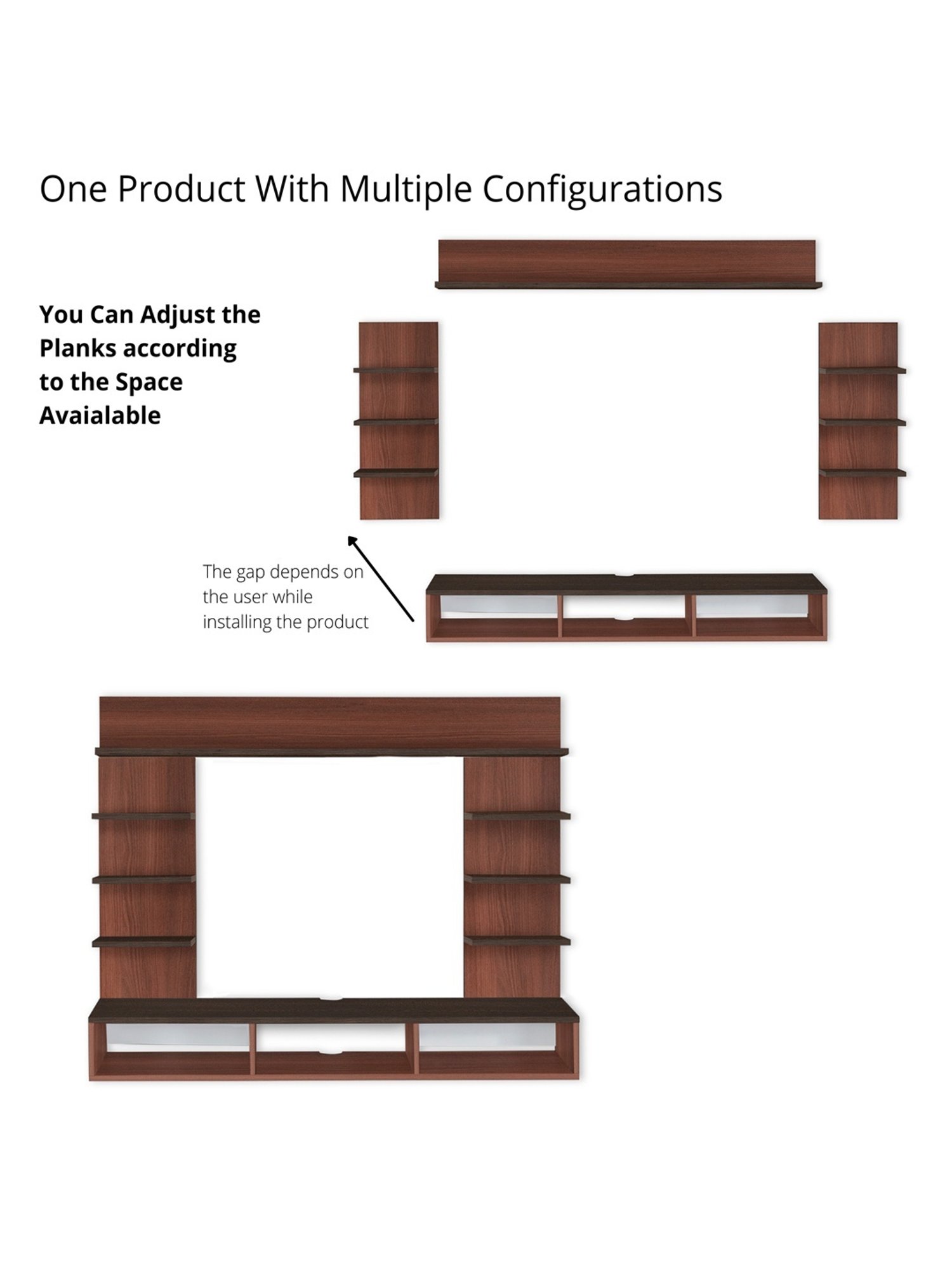 Delite Kom Eli Acacia Dark & Flowery Wenge Engineered Wood TV Entertainment Unit