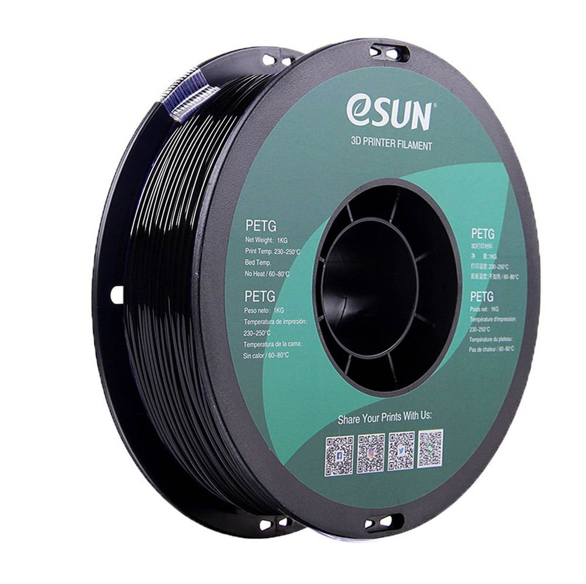 eSUN PETG 1.75mm 3D Printer Filament Printing Consumables Dimensional Accuracy: +/- 0.05mm 1kg(2.2lb) Spool Material Refills Solid Green