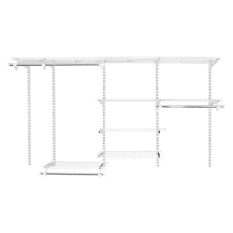 Rubbermaid 2062104 FastTrack 4 to 8 Foot and 6 to 10 Foot Wide Wire Closet Configuration Storage Bundle, White