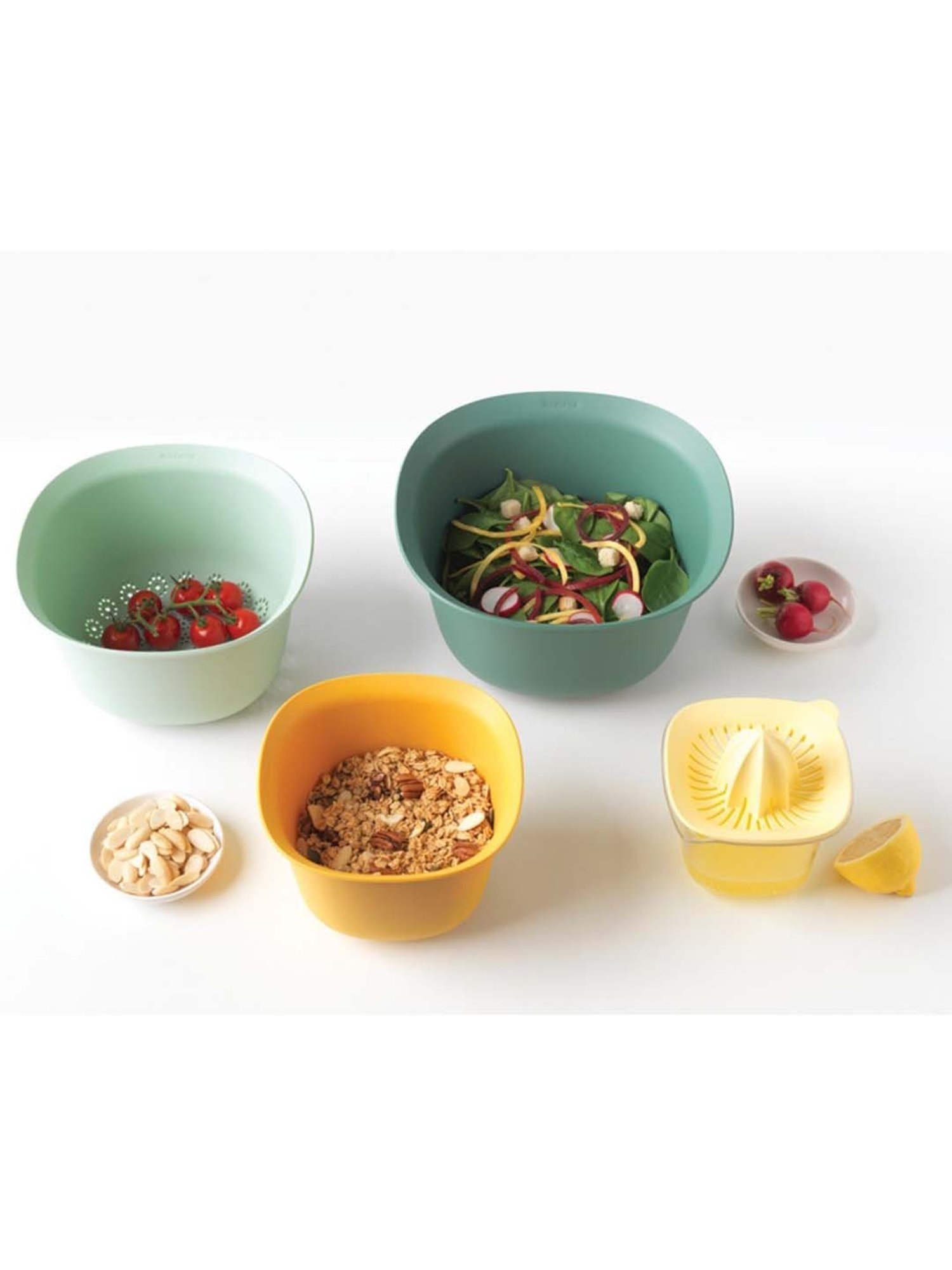BRABANTIA Green & Yellow Plastic 4 Piece Mixing Bowl Set
