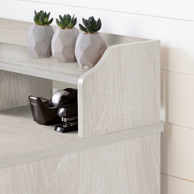 Versa Computer Desk with Hutch Winter Oak - South Shore