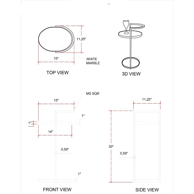 Kleier Side Table Gold - Powell Company