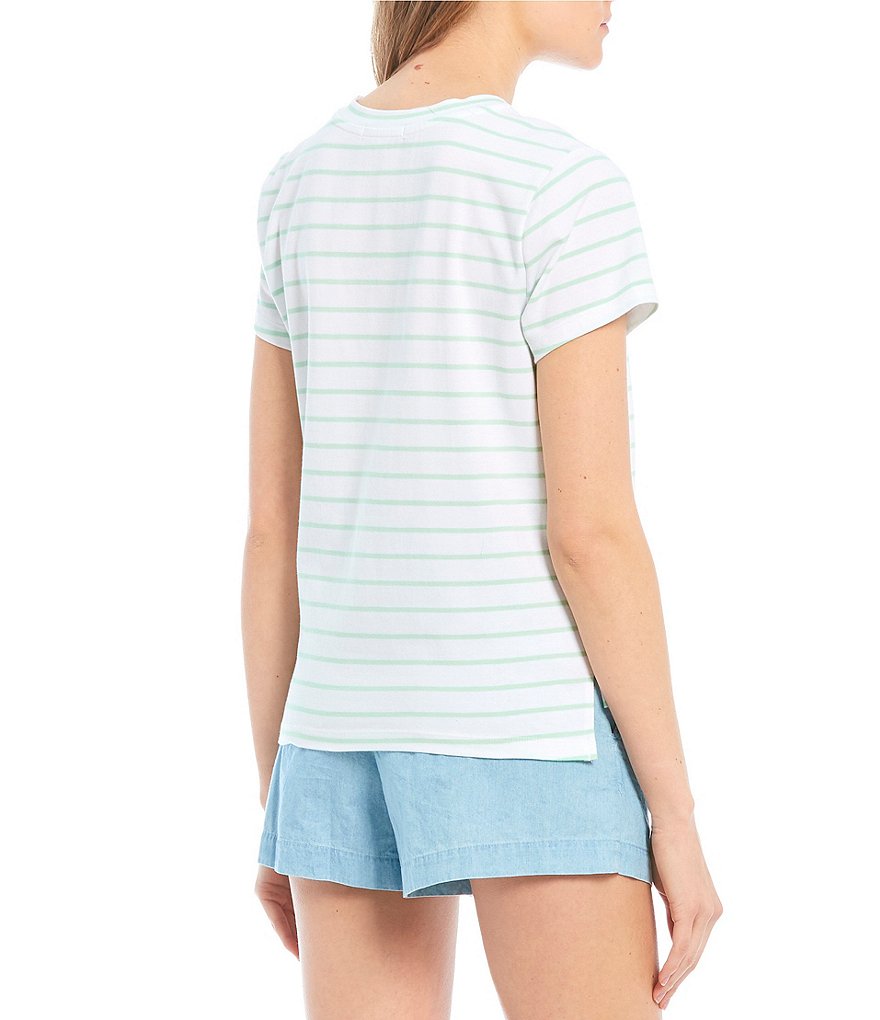 Copper Key Stripe Split Hem Knit Tee