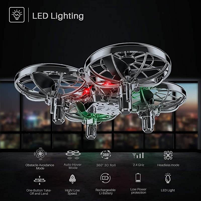 Mini Drone Flying Toy X100 RC Drones for Kids or Adults Hands Free Operated UFO RTF Helicopter Plane Easy Indoor Outdoor Flying Ball Drone Toys for Boys Girls