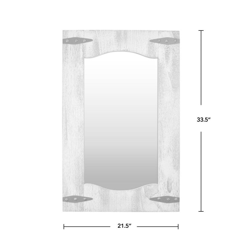 21.5" x 1" x 33.5" Farmhouse Barn Door Mirror Tan - FirsTime & Co.
