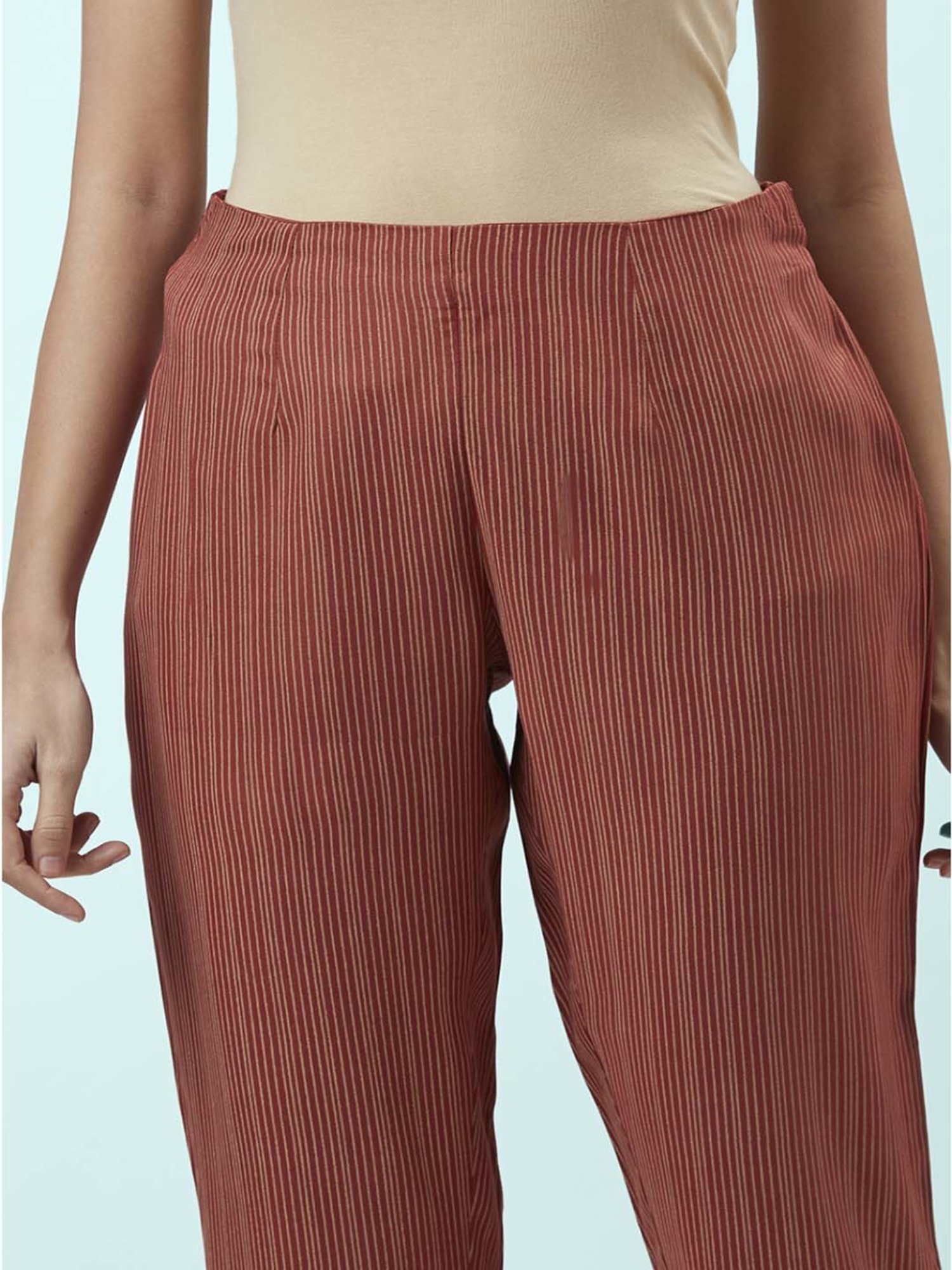 Rangmanch by Pantaloons Rust Printed Kurta Pant Set