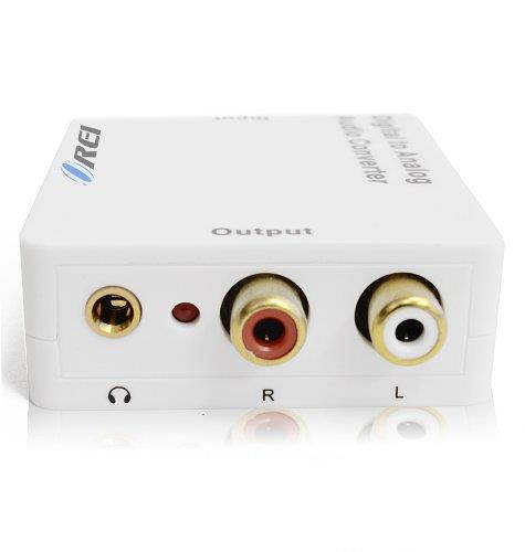 Orei DA21 Optical SPDIF/Coaxial Digital to RCA L/R Analog Audio Converter with 3.5mm Jack Support Headphone/Speaker Outputs