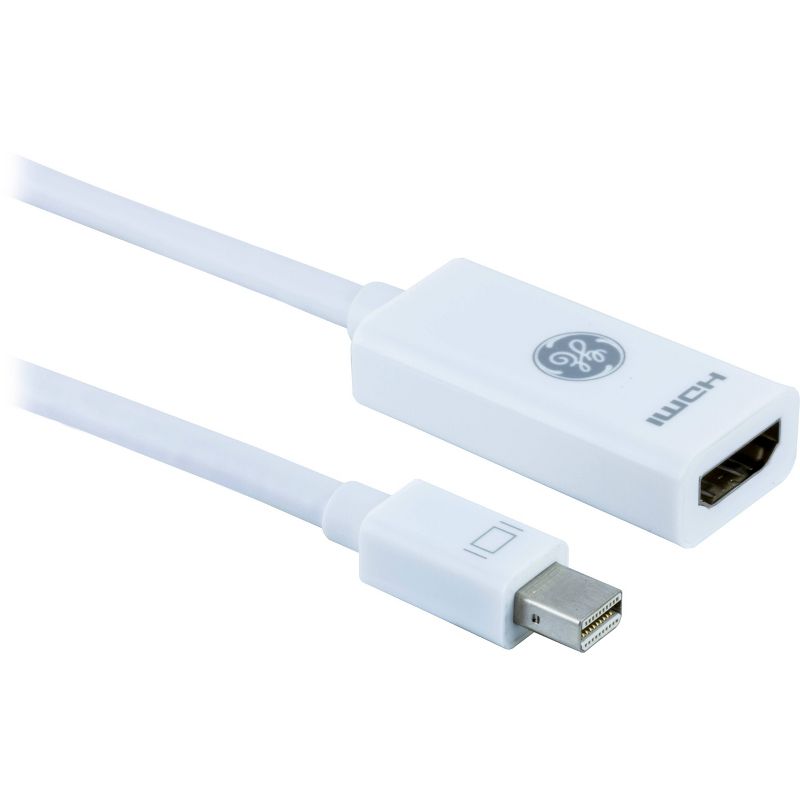 GE Mini DisplayPort to HDMI Adapter, Supports Full HD 1080P and 4K UltraHD - White