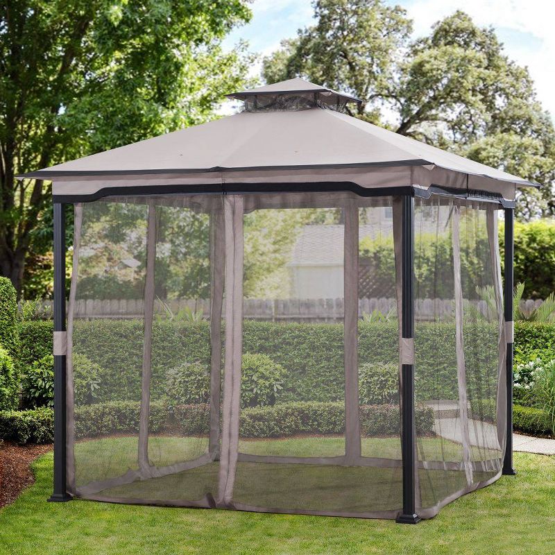Westerly Gazebo 8' x 8' Replacement Mosquito Netting Light Gray - Sunjoy