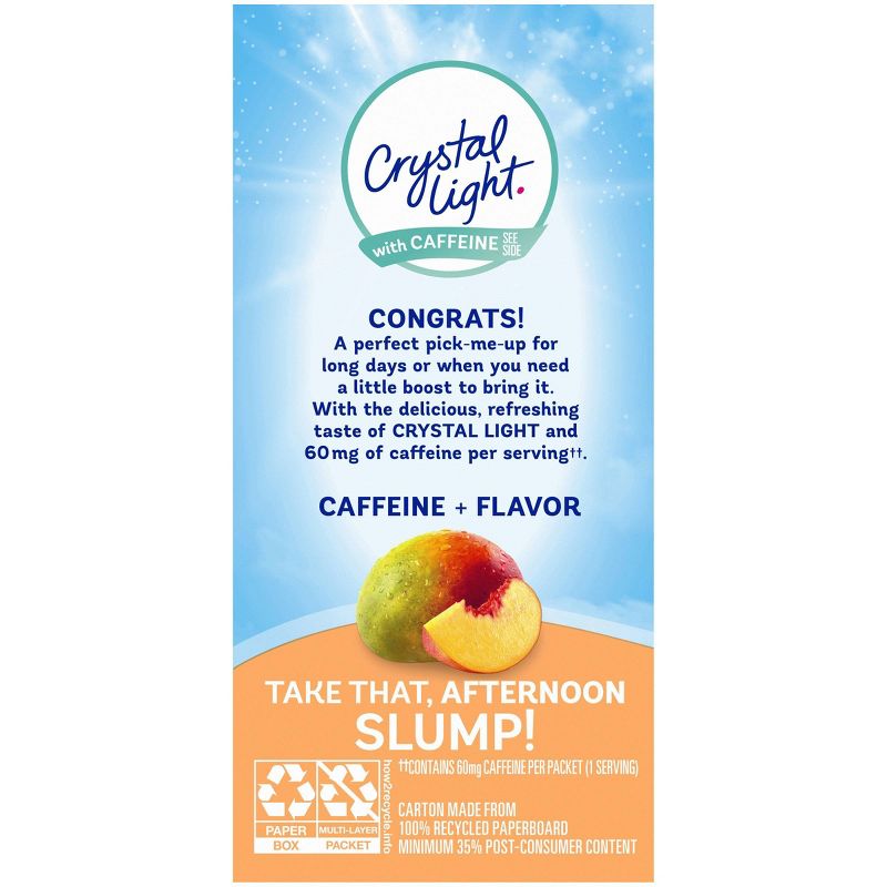 Crystal Light On the Go Peach Mango Energy Drink Mix - 10pk/0.07oz Stix