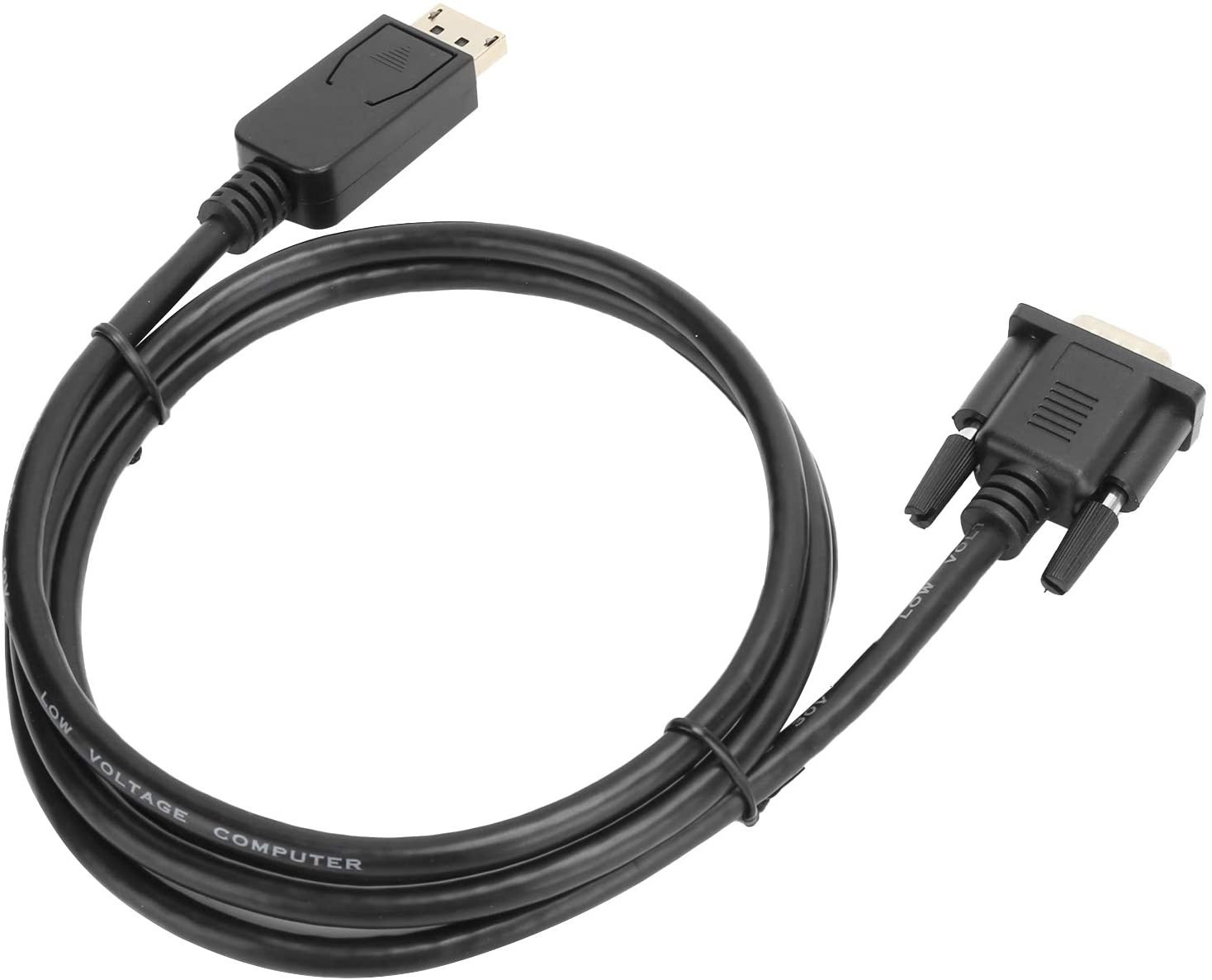KUIDAMOS Black Cable DP to VGA Cable Compatible for Lenovo Dell HP ASUS and Other Brand Display Port to DVI-D Adapter(1.8 Meters)