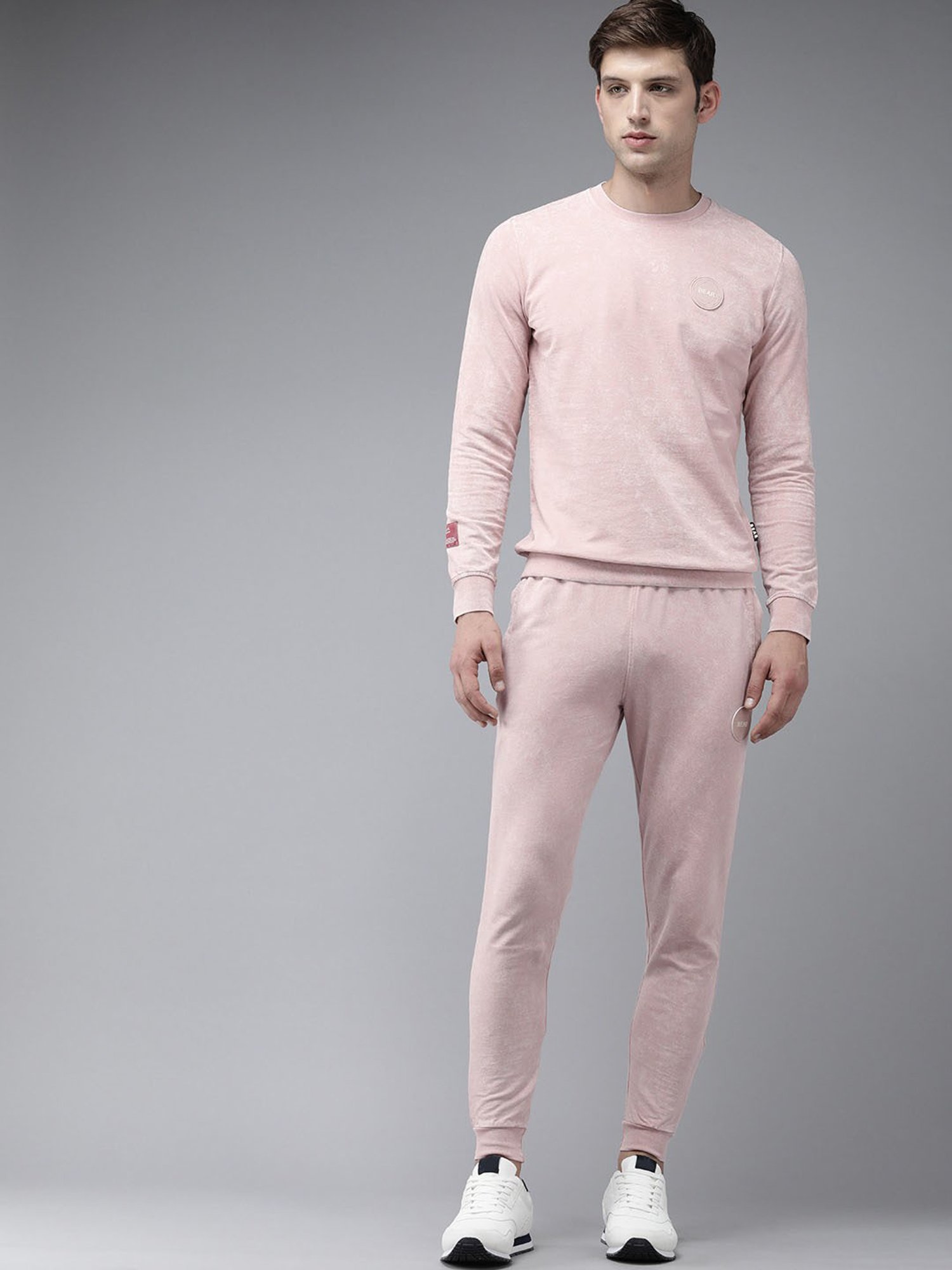 The Bear House Pink Cotton Slim Fit Tracksuit