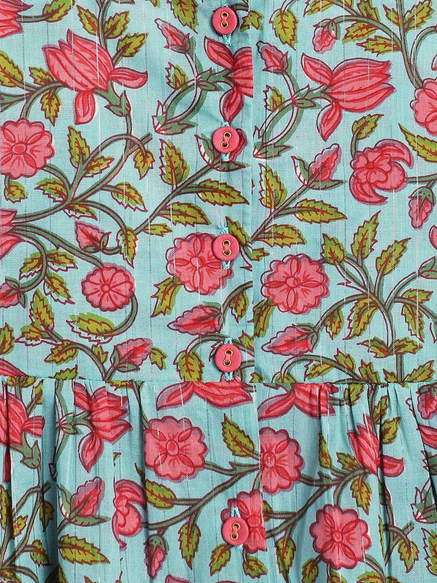 Campana Kids Blue & Pink Cotton Printed Top & Pant