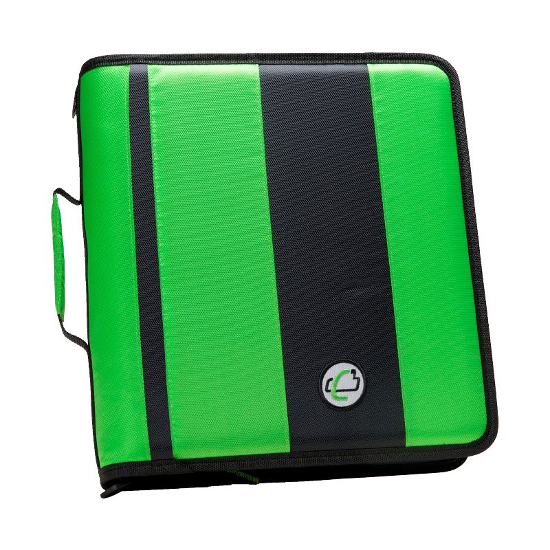 Case-it Classic O-Ring Zipper Binder, Green, 2 Inches