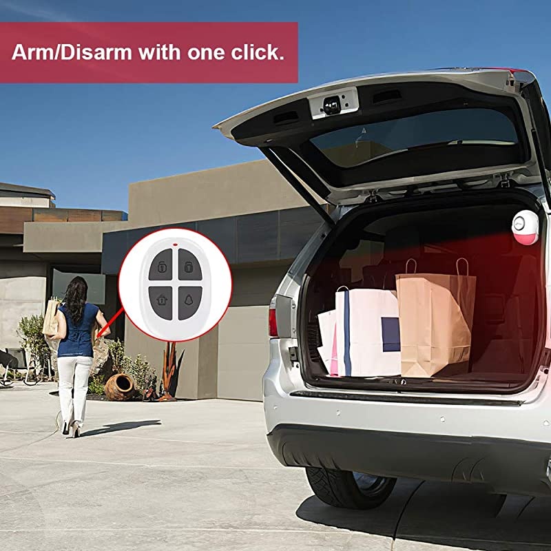 Motion Sensor Alarm, Wireless Infrared Home Security System, PIR Motion Detector Alert (125dB, 328ft, Battery Operated) with Remote Control(Key Fob). Model: CP2