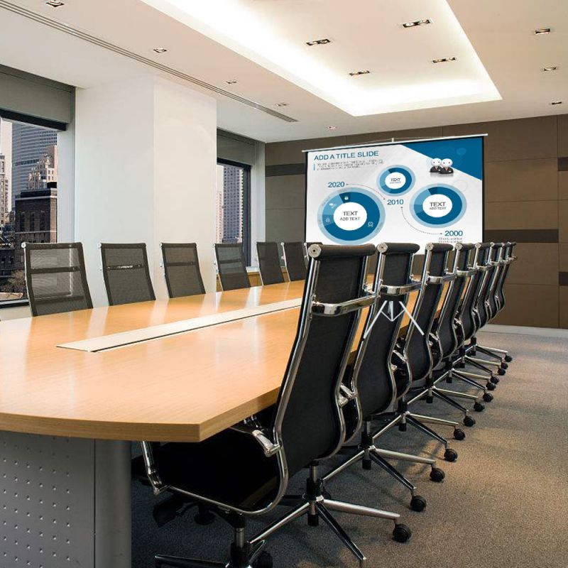 Leadzm 84 inch Portable Indoor Outdoor Projector Screen with Stand, 16:9 HD Portable Pull Up Movie Screen Foldable Stand Tripod Home Theater, Gaming, Office