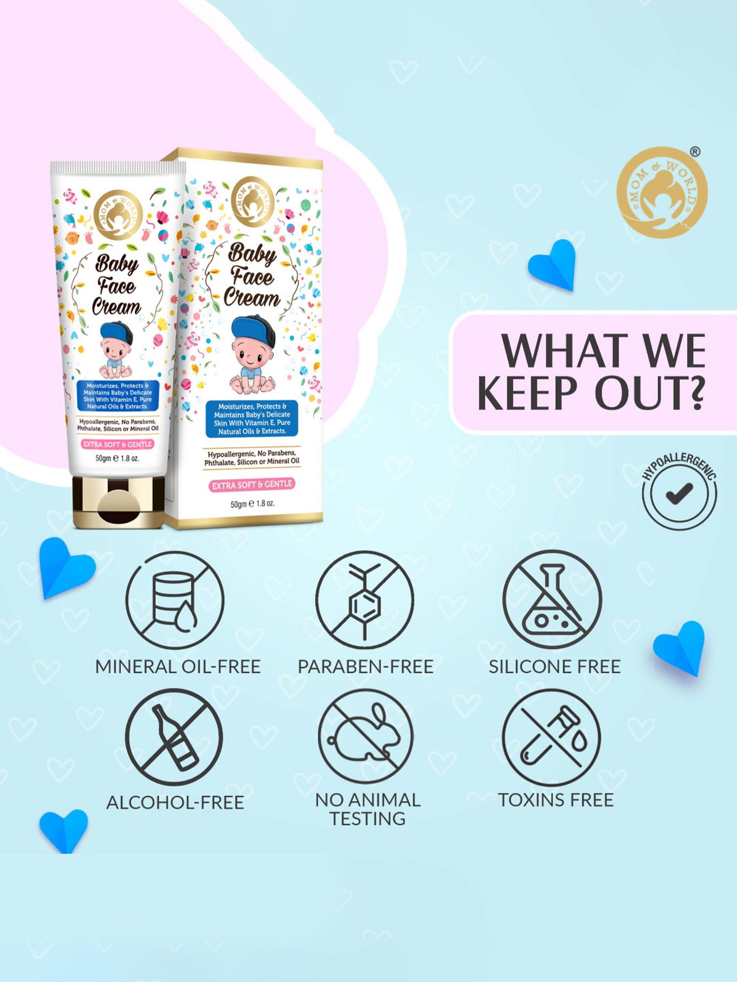 Mom & World Baby Face Cream - 50 gm