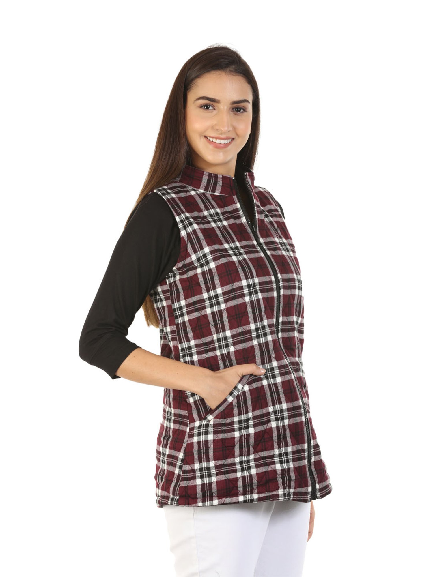 Mustard Wine Checks Reversible Jacket