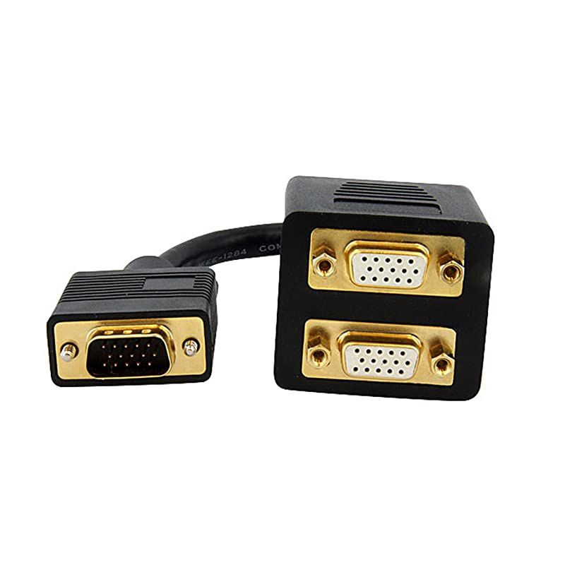 com 1 ft VGA to VGA Splitter Cable MF Dual Monitor Video Cable Splitter VGASPL1VV