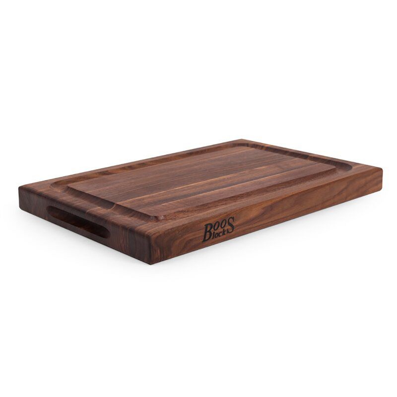 John Boos Walnut Barbecue Carving Cutting Board with Edge Groove, 18 x 12 x 1.5 Inches and 3 Piece Wood Cutting Board Care and Maintenance Set