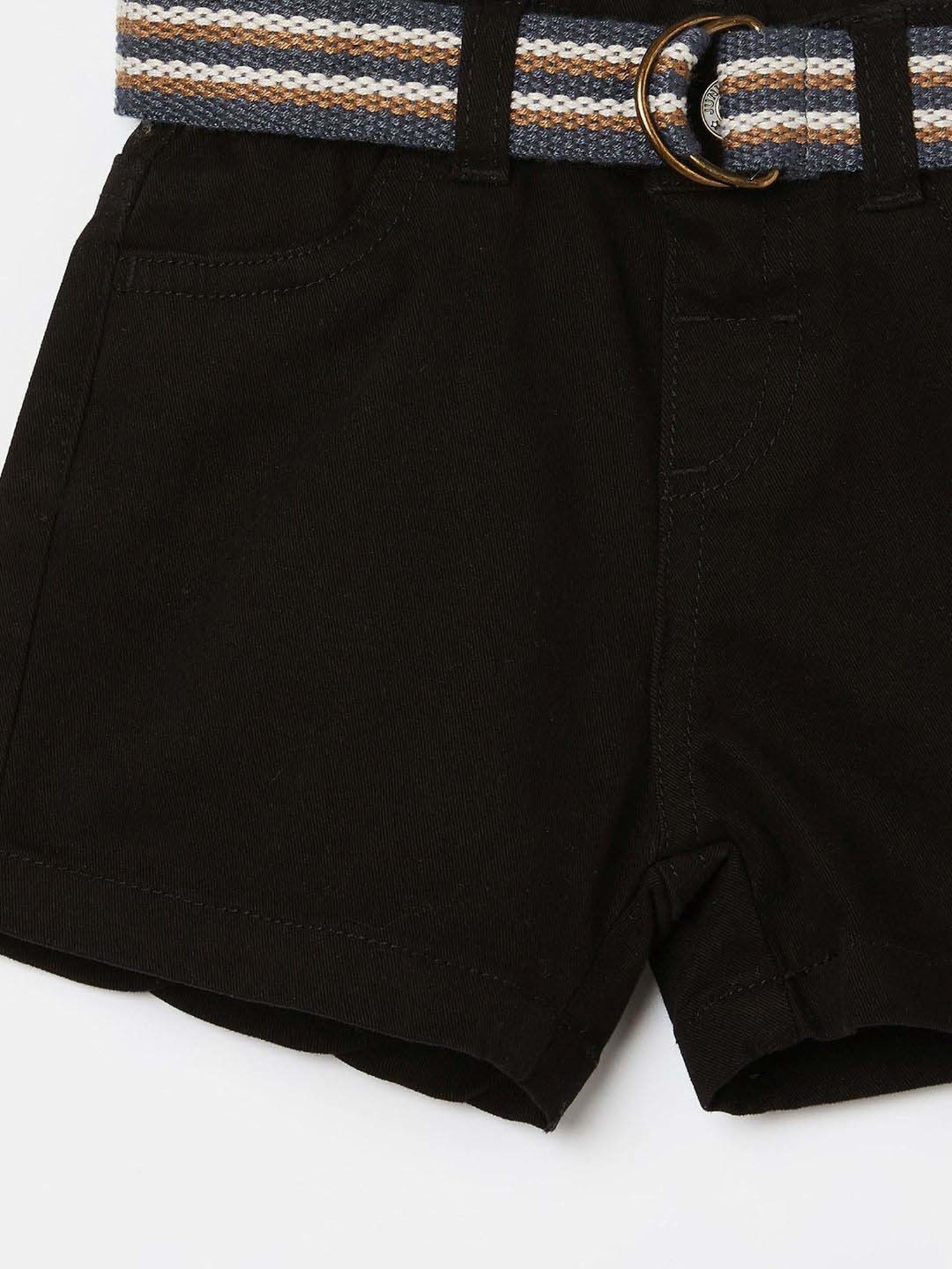 Juniors by Lifestyle Boys Black Cotton Solid Shorts