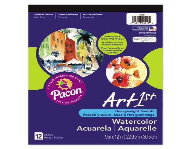 Artist Watercolor Paper Pad, 9 x 12, White, 12 Sheets