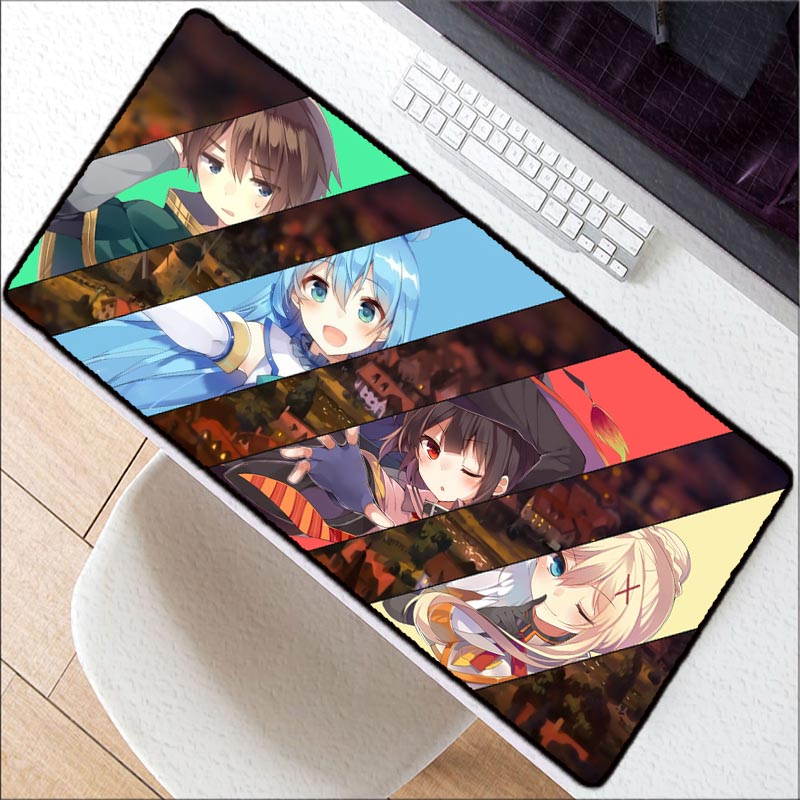 Japan Anime Konosuba Megumin Large Size Mouse Pad Rubber PC Computer Gaming Mousepad Desk Mat for LOL Cs Go DOTA2