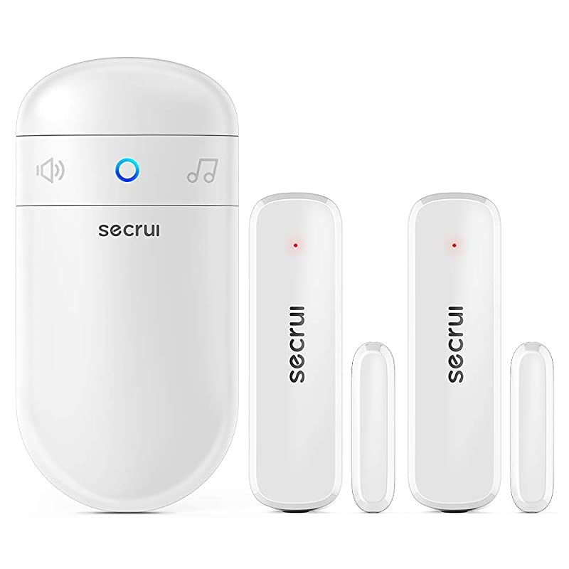 Chime with 2 Sensors, 500ft Operating Range 52 Chime Adjustable Volume with Mute Mode LED Indicators 1 Plug-in Receiver 2 Magnetic Sensor for Home Office - Model M508+D017x2