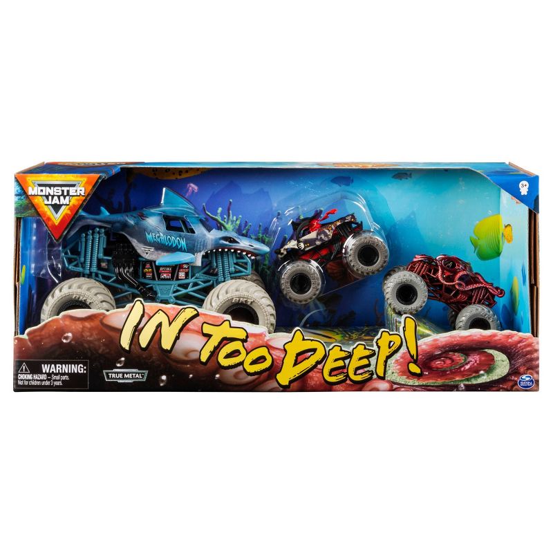 Monster Jam 3-Pack Bundle - Into the Deep - Megalodon