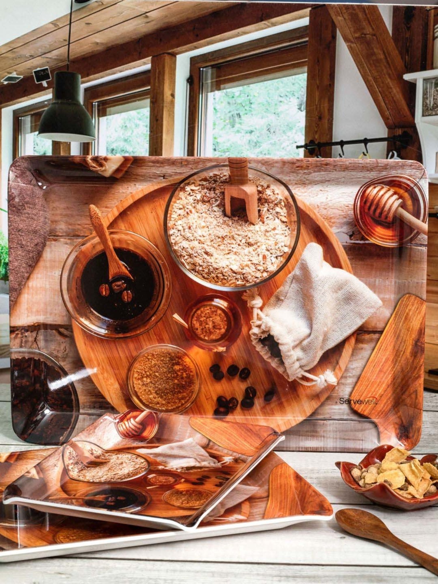 Gibson Home 18" x 24" Ceramic Gracious Rectangular Serving Platter