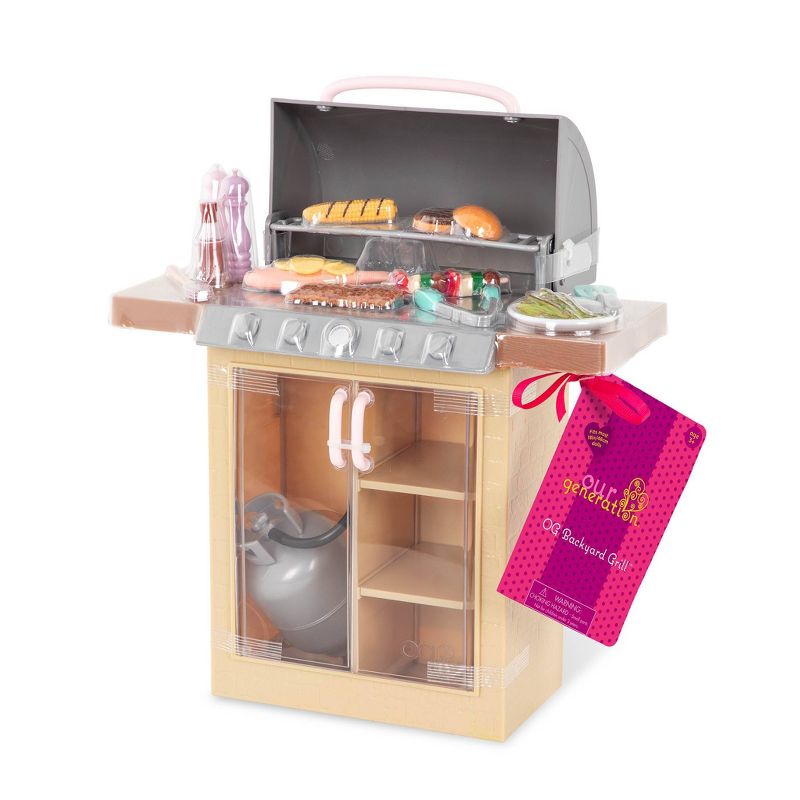 Our Generation BBQ Playset with Play Food for 18" Dolls - Backyard Grill