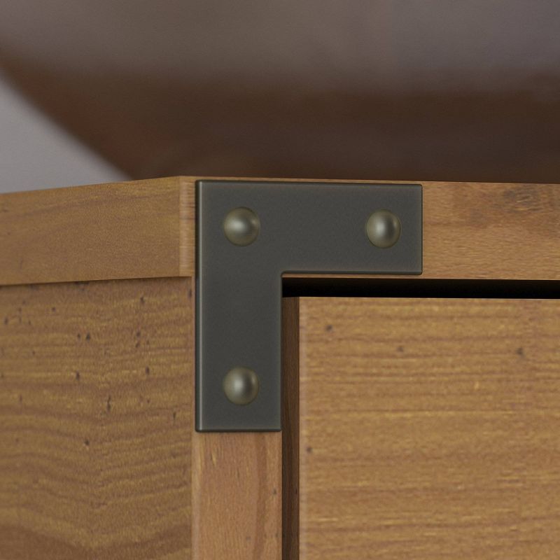 Set of 2 Ironworks End Tables Vintage Golden Pine - Kathy Ireland Home