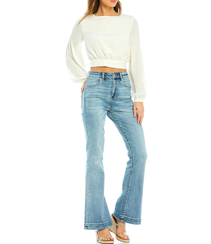 WAYF Double Ruffle V-Neck Peplum Top