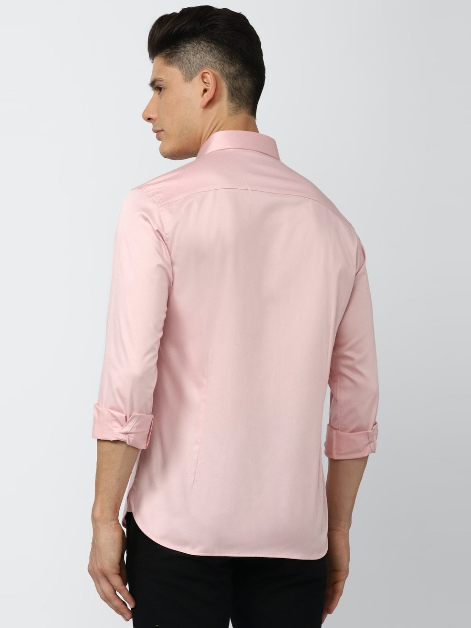 V Dot Pink Slim Fit Shirt