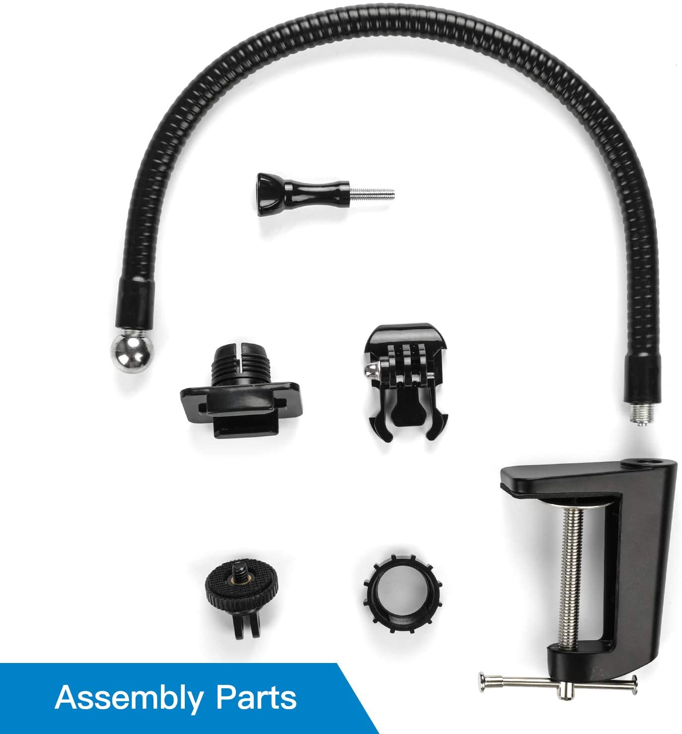 Webcam Stand - Enhanced Flexible Desk Mount with Jaws Clamp Clip Gooseneck Webcam Holder for Logitech Webcam C930e,C930,C920, C922x,C922, Brio 4K, C925e,C615, GoPro Hero 8/7/6/5, 15 Inch