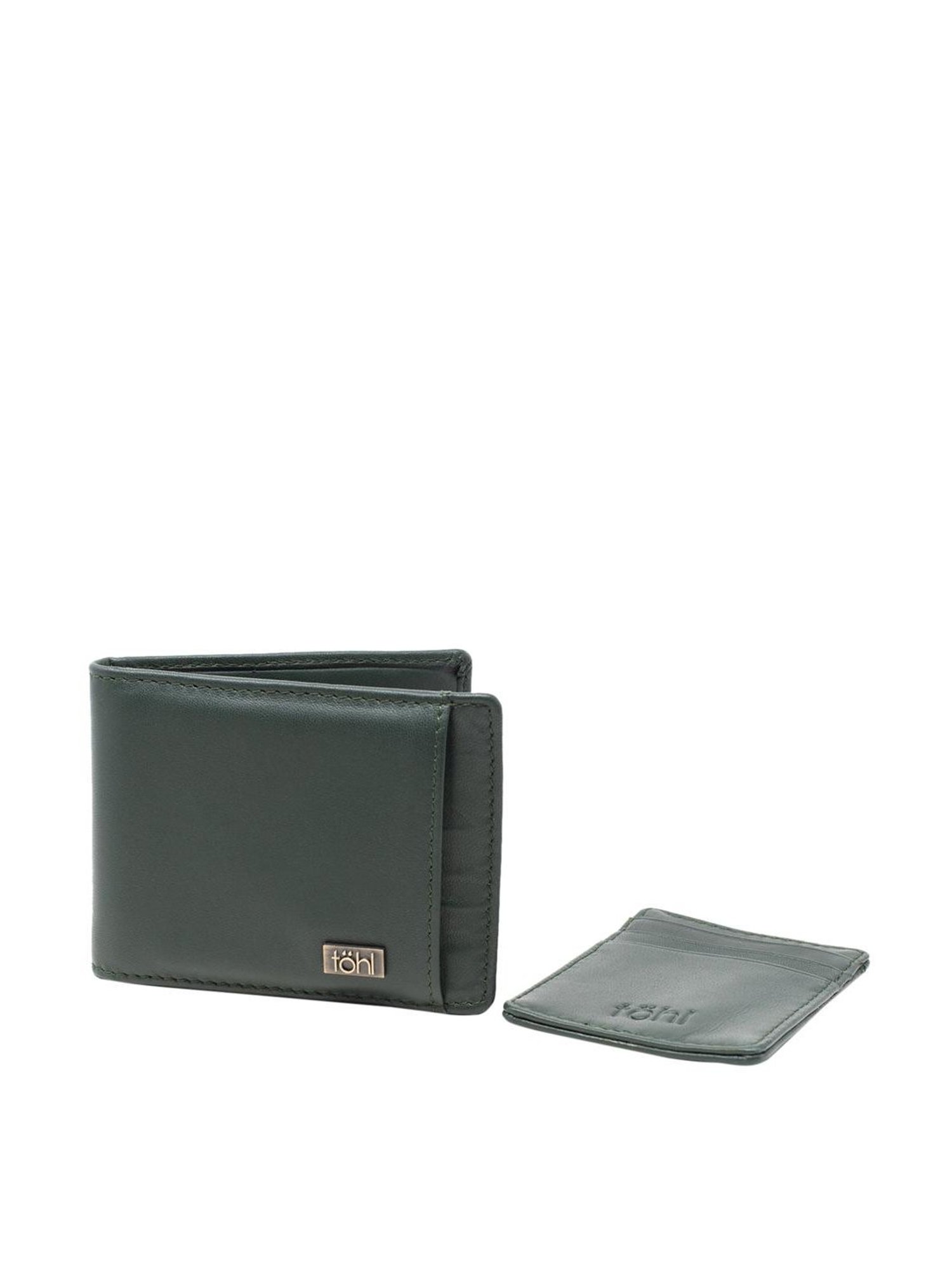 Tohl Viga Green Casual Leather Bi-Fold Wallet With Card Holder for Men