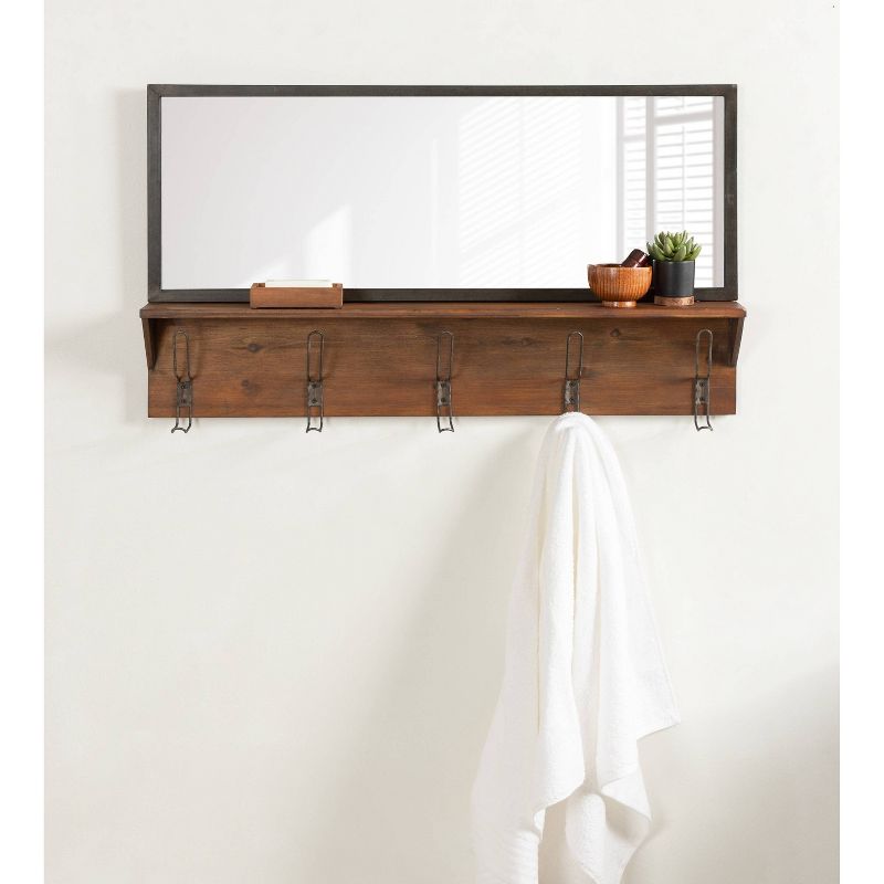 36" x 22" Coburn Functional Wall Mirror Brown - Kate & Laurel All Things Decor