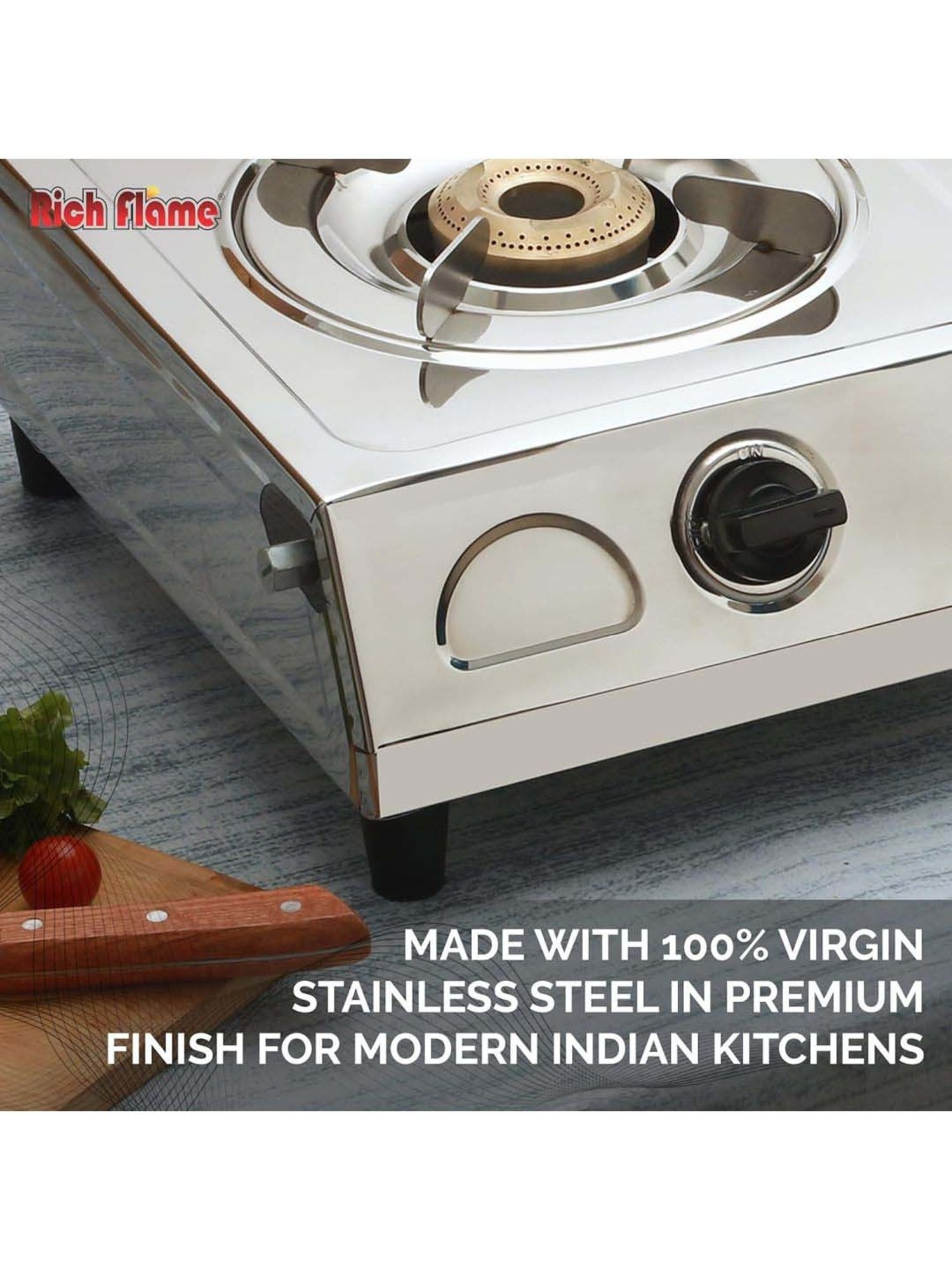 RICHFLAME Gas Stove with Single Burner ( Silver )