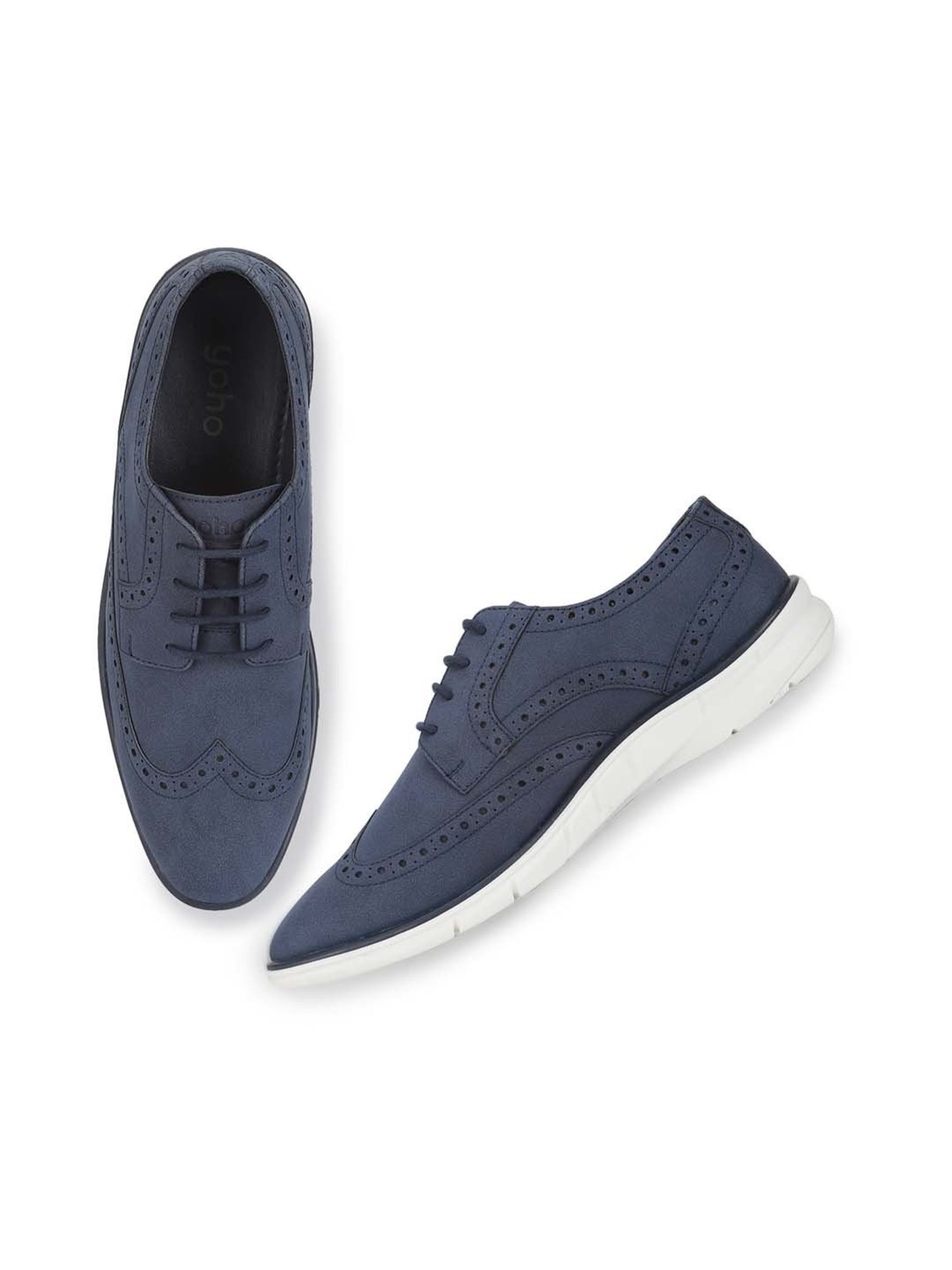 Yoho Men's Navy Brogue Shoes
