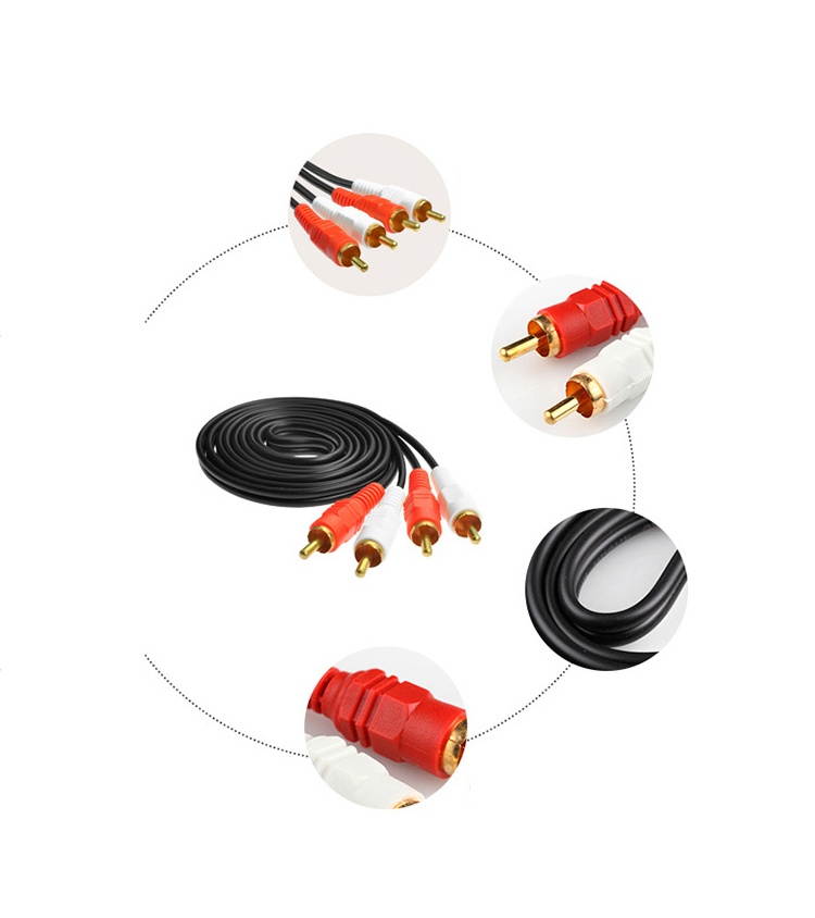 BAYNAST 2RCA to 2RCA Male to Male Stereo Audio Cable RCA Cable OFC AV Audio Cord for Home Theater DVD TV Amplifier CD Soundbox 3M