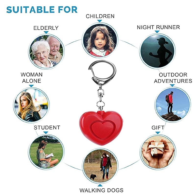 Safesound Personal Alarm Keychain125db Alarm Siren for Women Keychain with LED Light Emergence Life Saver for Women Children ElderlyRed