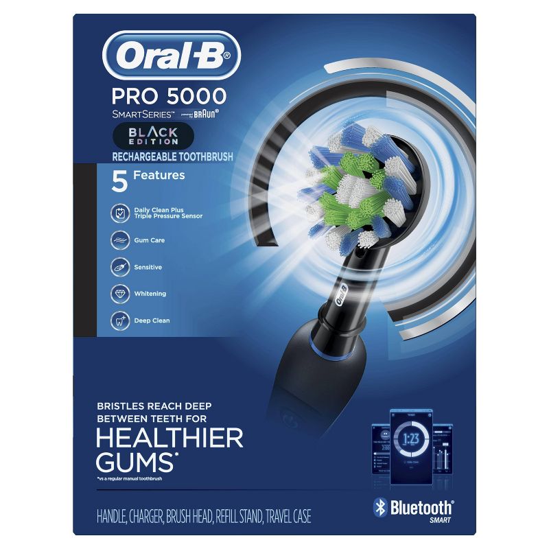 Oral-B Pro 5000 SmartSeries Electric Toothbrush with Bluetooth Connectivity Powered by Braun Black Edition