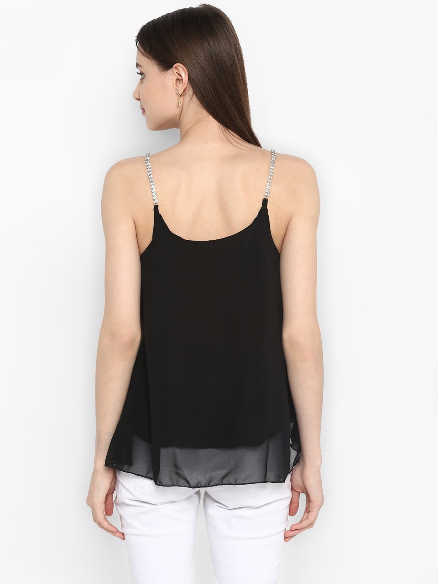 StyleStone Black Diamond Strap Spaghetti Top