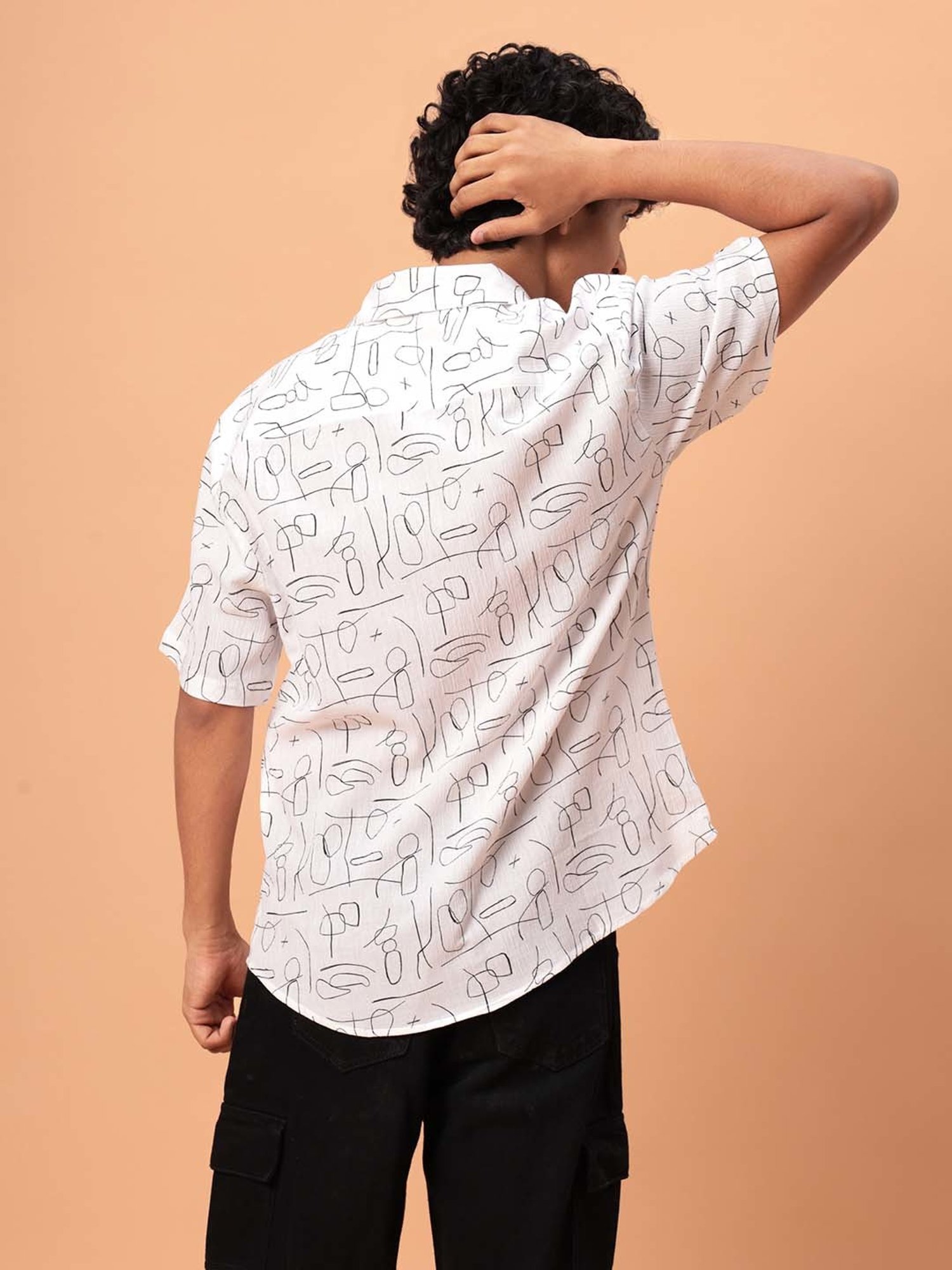 TeenTrums Kids White Cotton Printed Shirt