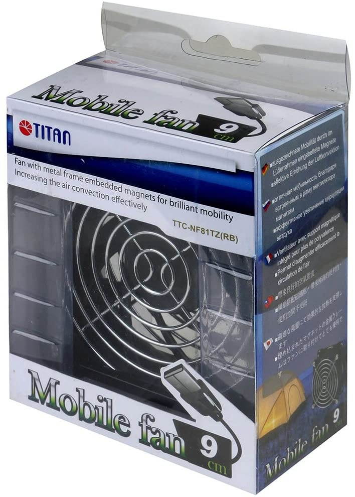 Titan- USB Mobile Portable Fan with Embedded Magnet (90mm)