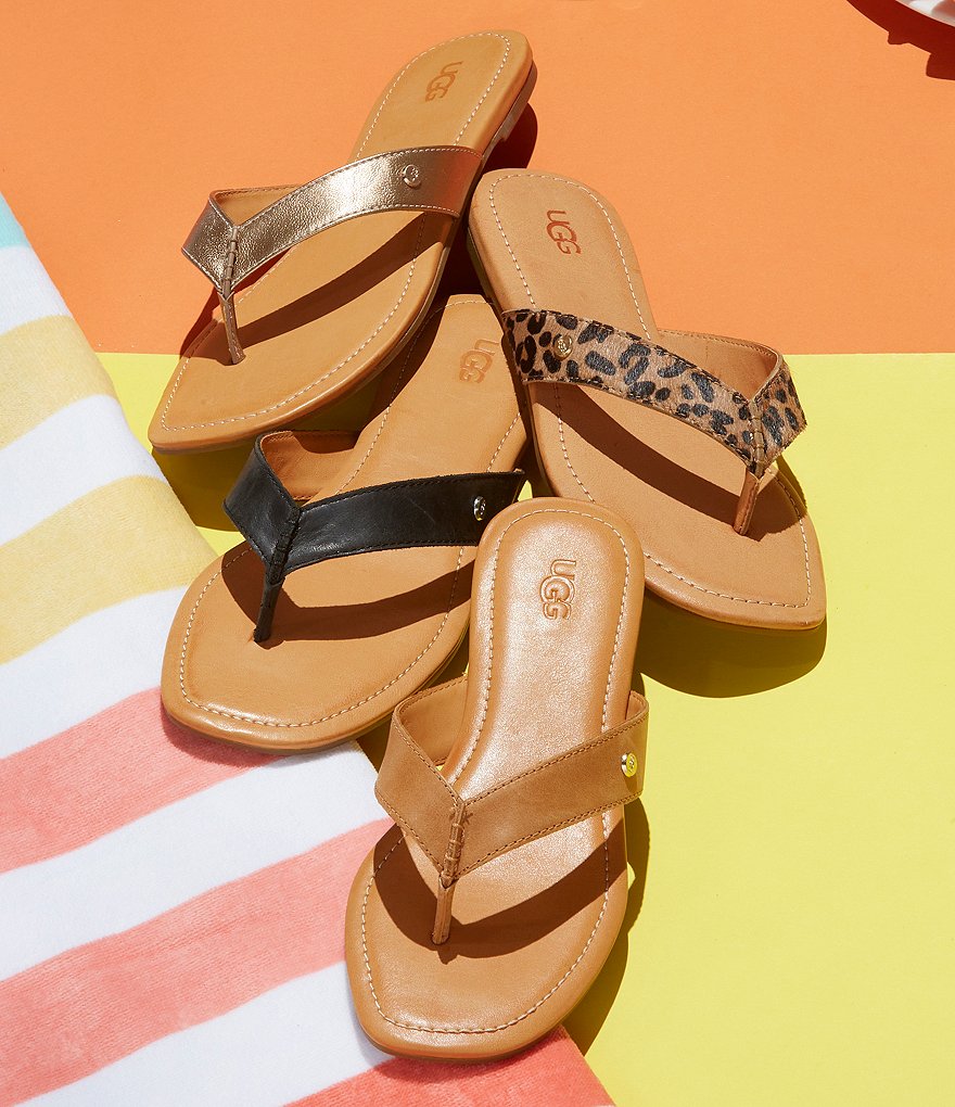 UGG&reg; Tuolumne Leather Flip Flops