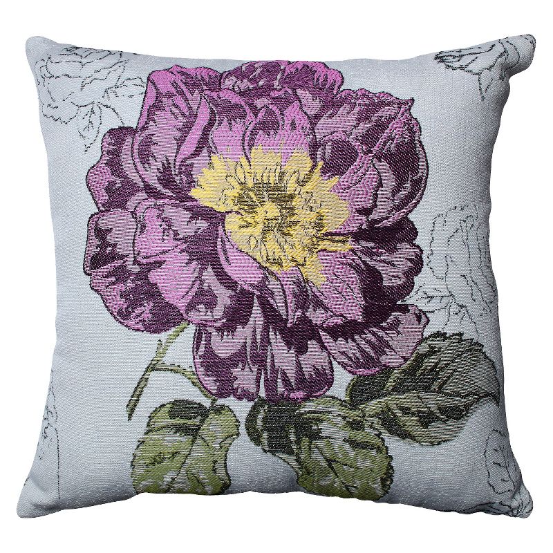 Pillow Perfect Jacquard Flower Throw Pillow - Off-White (16.5")