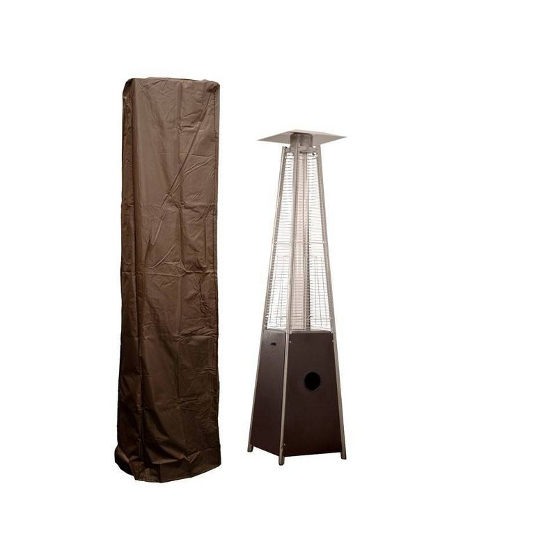 Square Glass Tube Patio Heater Cover - Mocha - AZ Patio Covers