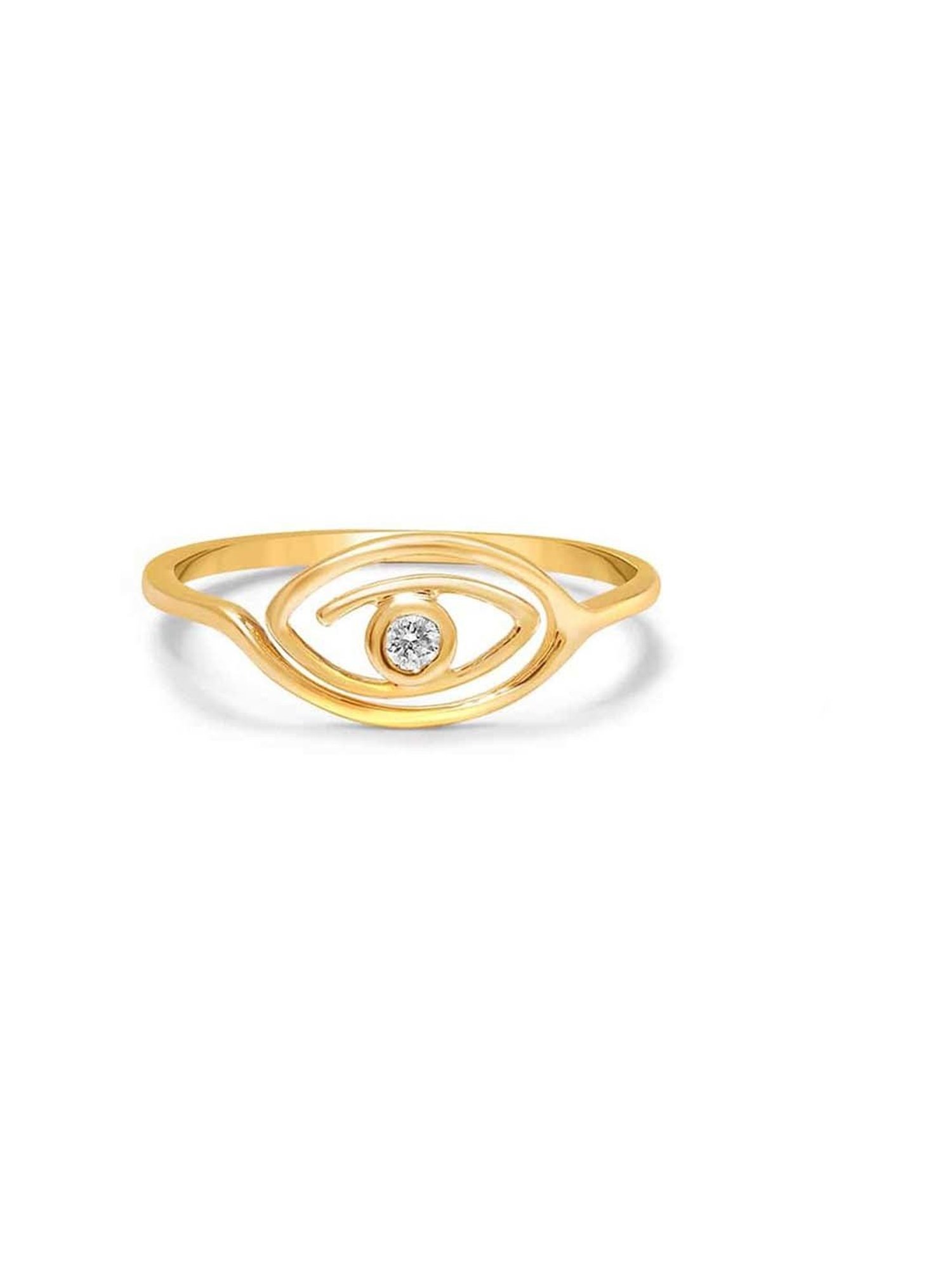 Mia By Tanishq 14K Yellow Gold Concentric Evil Eye Finger Ring for Women